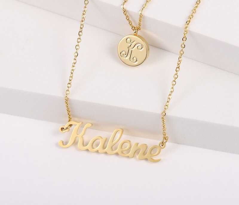 Custom Name Necklace Personalized Women's Pendant Stainless Steel Jewelry Fashion Silver Chain Birthday Gifts For Women Customized Necklaces