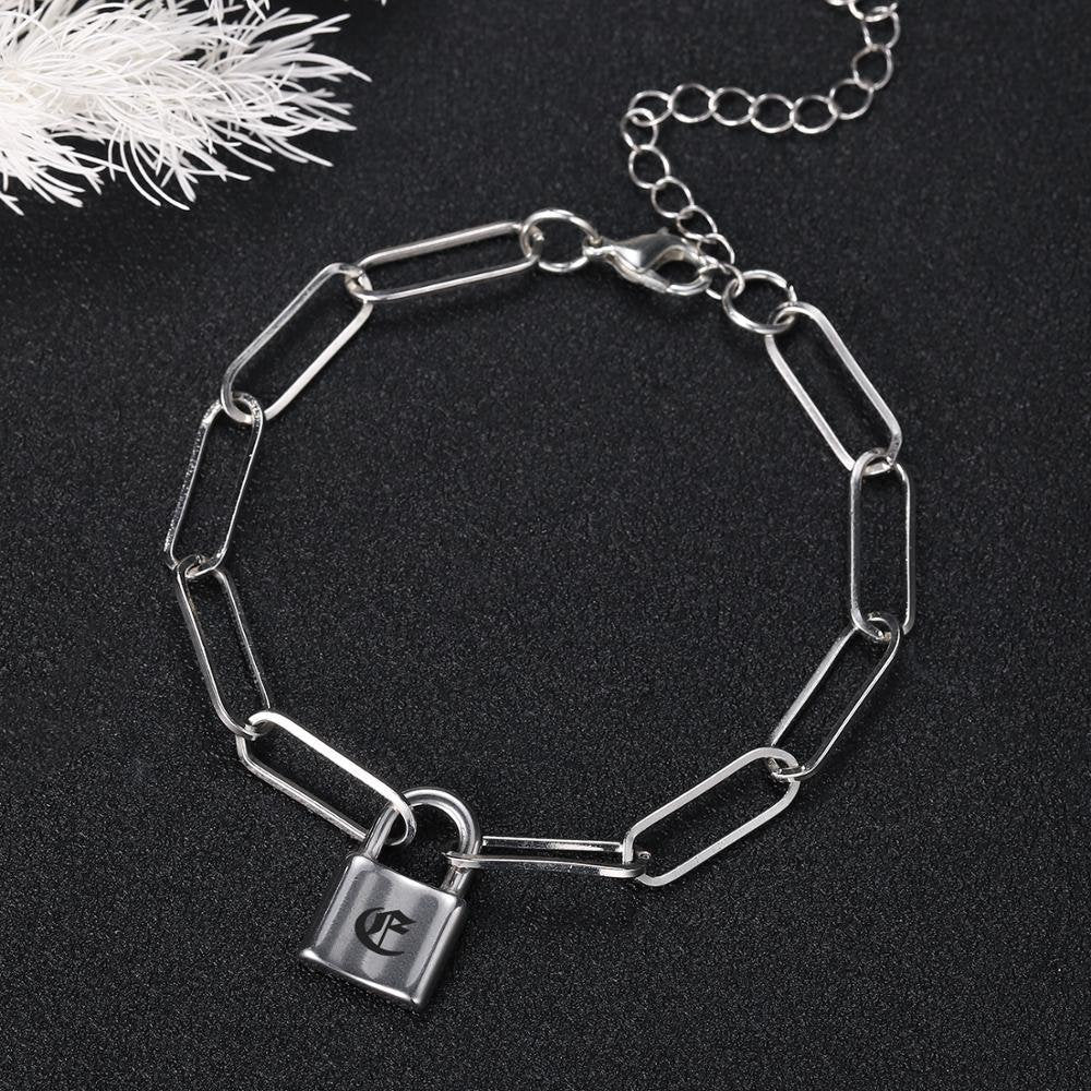 Hip Hop Necklace Lock Women Men Punk Rock Padlock Pendant Necklace Emo Grunge Goth Jewelry Simple Chain Link Lock Custom Collier Customized