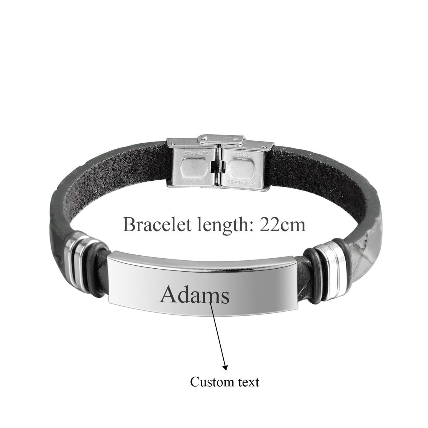 Custom Bracelets For Men Personalized Name Bracelet For Husband Boyfriend Customized Stainless Steel Bangle Father’s Day Gifts Customized