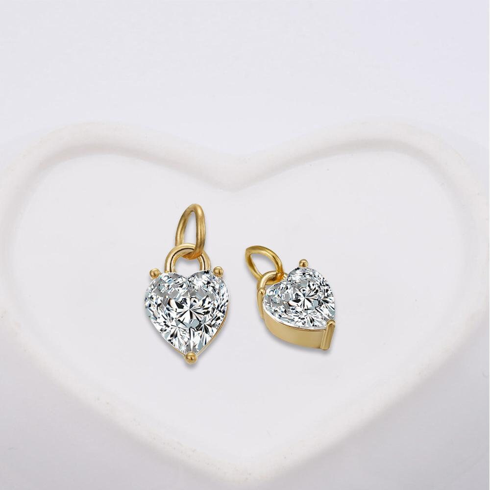 Heart Pendant, Zircon Charm, Charms for Women, Women Necklace, Gold Necklace, Silver Necklace, Fashion Jewelry, Jewelry for Women, Girl
