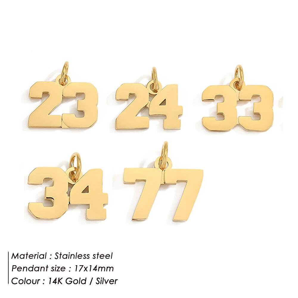 Fashion Charms, 14mm 0- 77 Number, Date Pendant, Accessories Bijoux, Gold Alphabet, Smooth Pendant, Jewelry Making, Gift for Her, Fashion