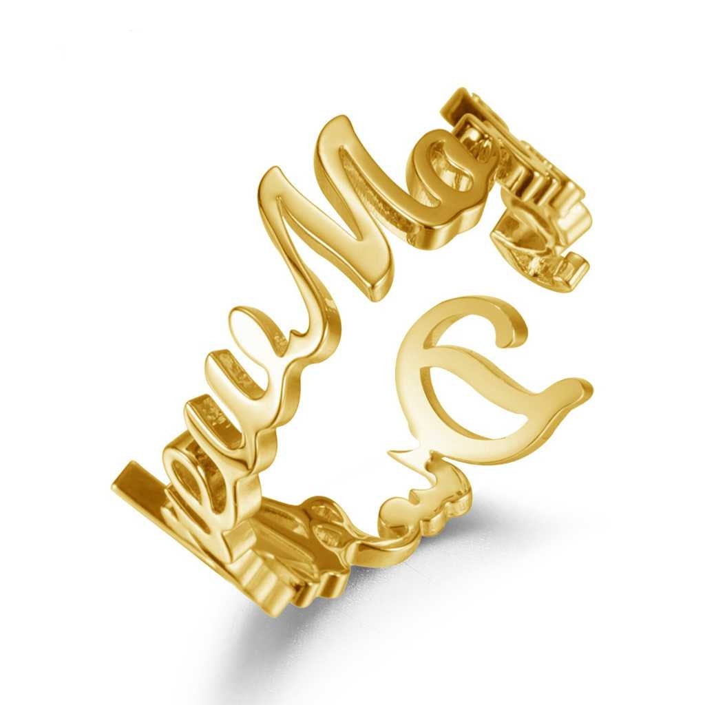Dainty Custom Name Ring Personalized Name Ring Party Wedding Custom Rings For Women Stainless Steel Jewelry Not Fade Charm Gifts Customized
