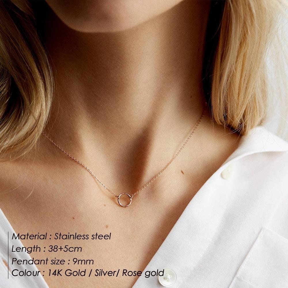 Hollow Circle Necklace, Circle Pendant, Trendy Jewelry, Dainty Necklace, Necklace for Women, Fashion Charms, Pendant Necklace, Trendy