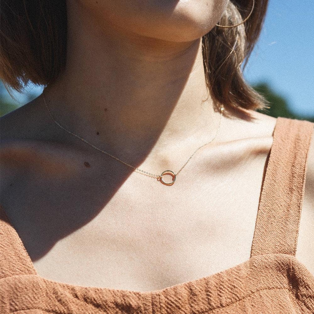 Hollow Circle Necklace, Circle Pendant, Trendy Jewelry, Dainty Necklace, Necklace for Women, Fashion Charms, Pendant Necklace, Trendy