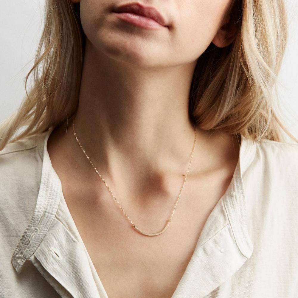Smile Necklace, Necklace for Women, Gold Necklace, Simple Pendant, Women Necklace, Jewelry for Women, Women Jewelry, Designer Jewelry,