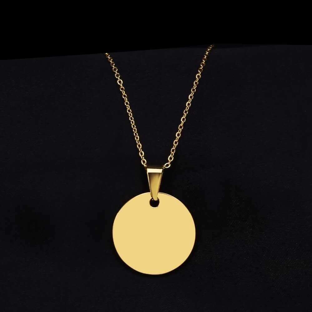 Personalized Name Customized Circle Necklace Stainless Steel Engraved Name Necklace For Women Gift Customized Necklaces