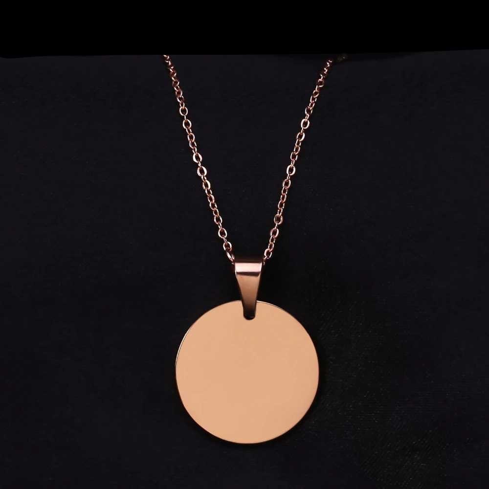 Personalized Name Customized Circle Necklace Stainless Steel Engraved Name Necklace For Women Gift Customized Necklaces