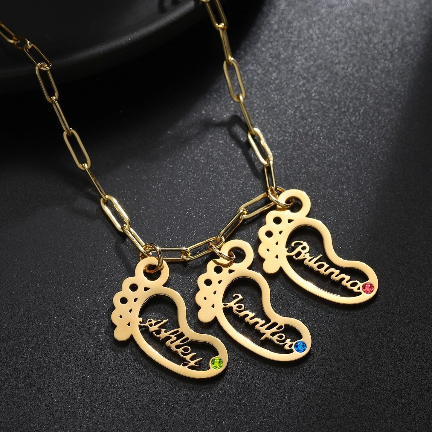 Custom Name Necklace Pendant Custom Birthstone Letter Necklaces Personalized Fashion Stainless steel Jewelry For Baby Gift Customized