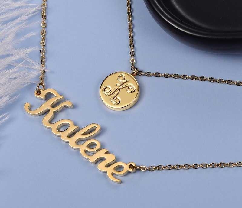 Custom Name Necklace Personalized Women's Pendant Stainless Steel Jewelry Fashion Silver Chain Birthday Gifts For Women Customized Necklaces