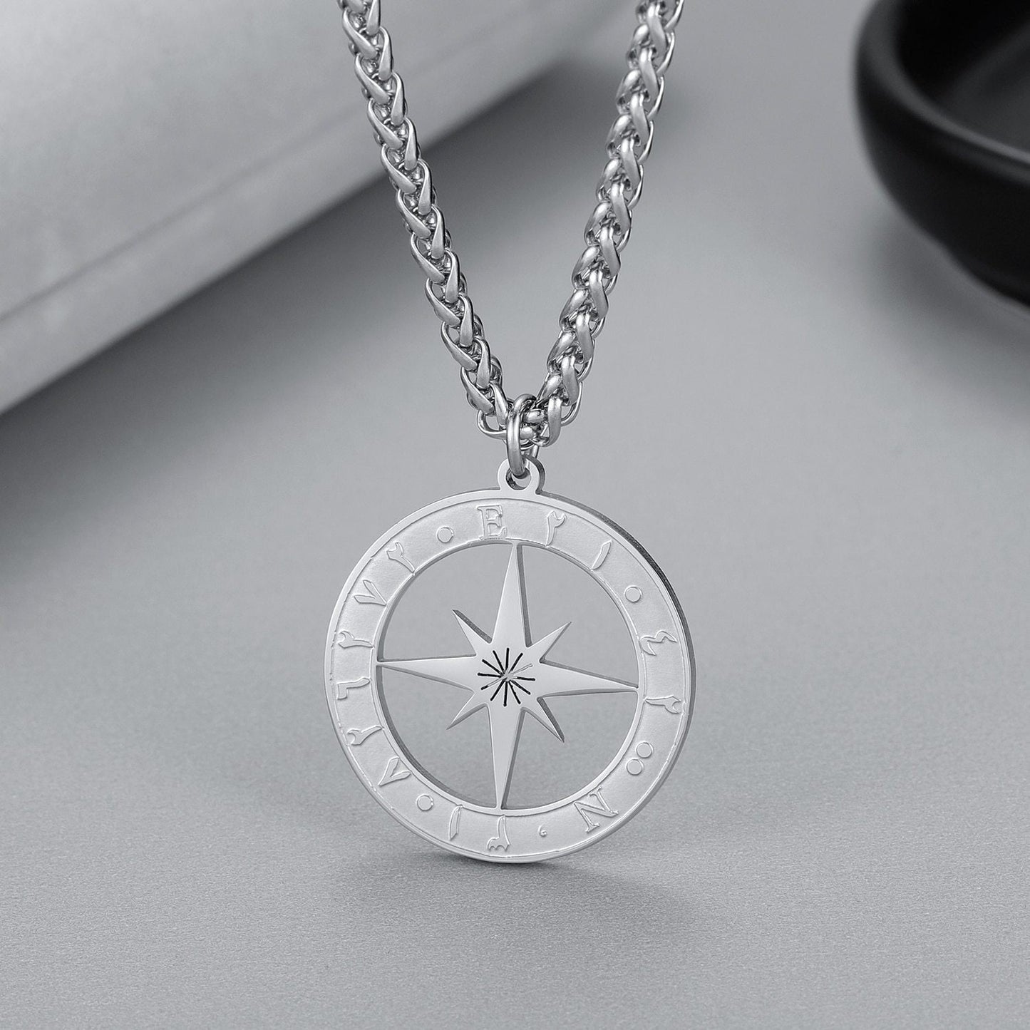 CAVE OF HIRA Coordinates Necklace For Men Muhammed Gold Muslim Religion Jewelry Spirit Prayer Allah Pendants Customized Necklaces