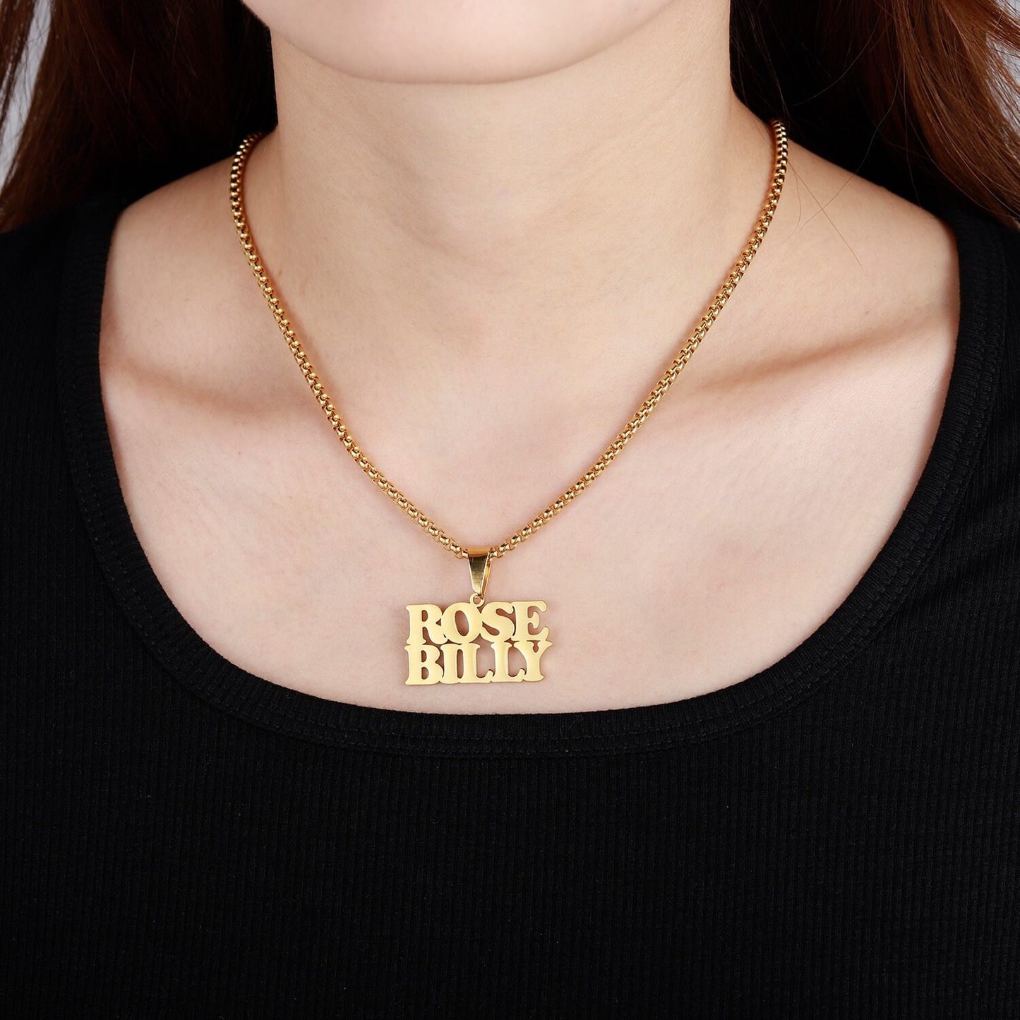 Custom Double Name 18K Gold Plated Nameplate Stainless Steel Jewelry Personalized Names Gold Chain Women Necklace Gift Customized Necklaces