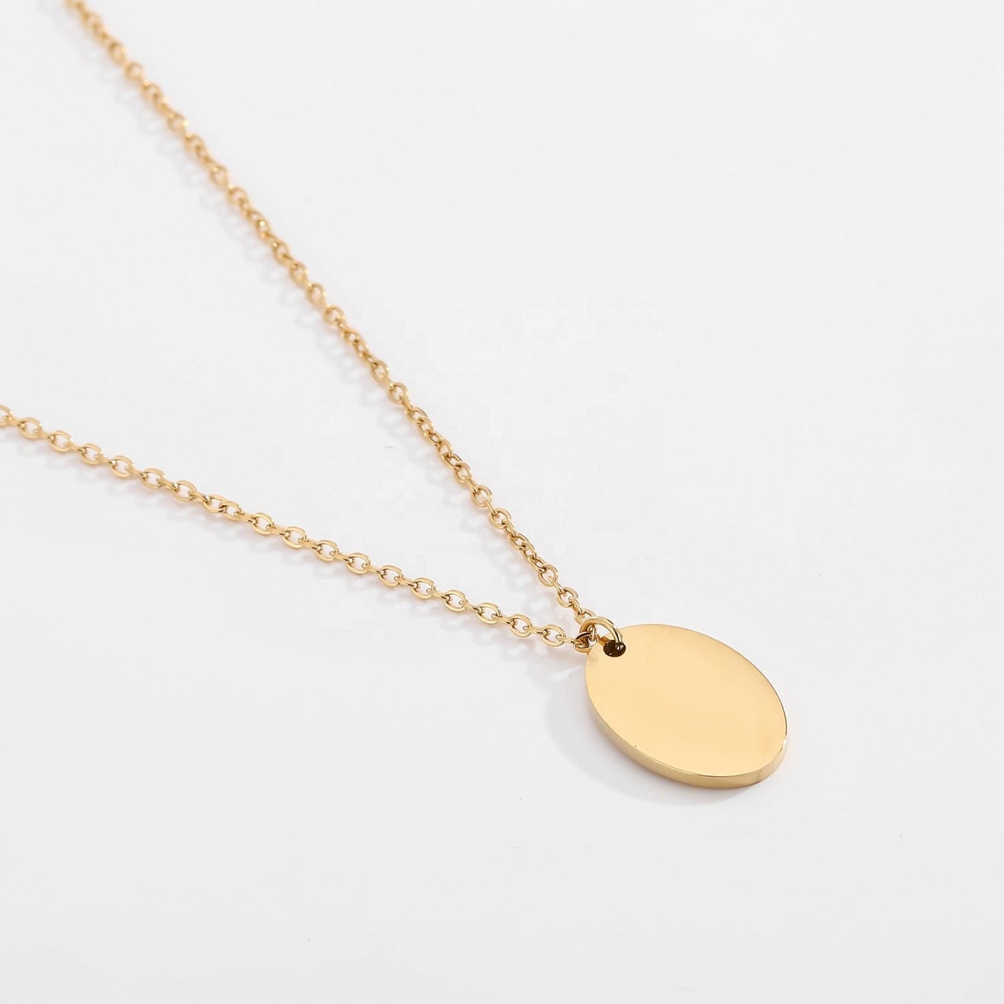 Initial Custom, Nameplate Charm, Necklace for Women, Collier Personalized, Oval Pendant, Women Necklace, Minimalist Jewelry, Gold Necklace,