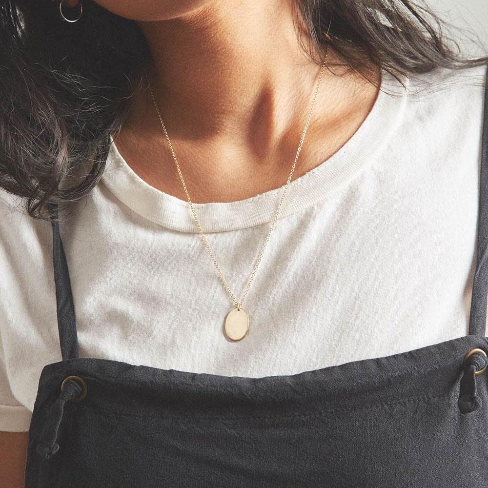 Initial Custom, Nameplate Charm, Necklace for Women, Collier Personalized, Oval Pendant, Women Necklace, Minimalist Jewelry, Gold Necklace,