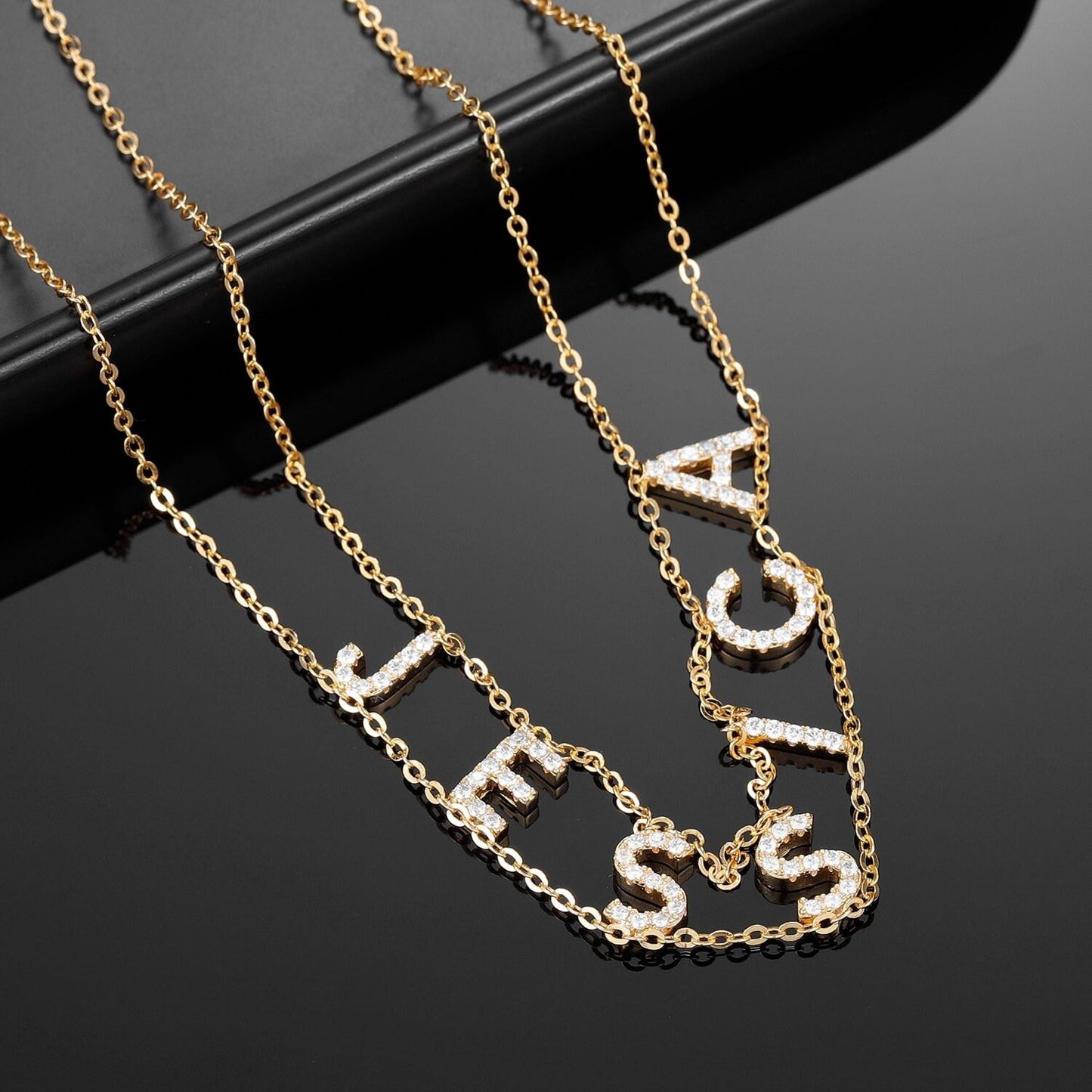 Custom Name Choker Necklace For Women Initial Name Personalized Double Letter Gothic Names Necklace Jewelry Gift Customized Necklace