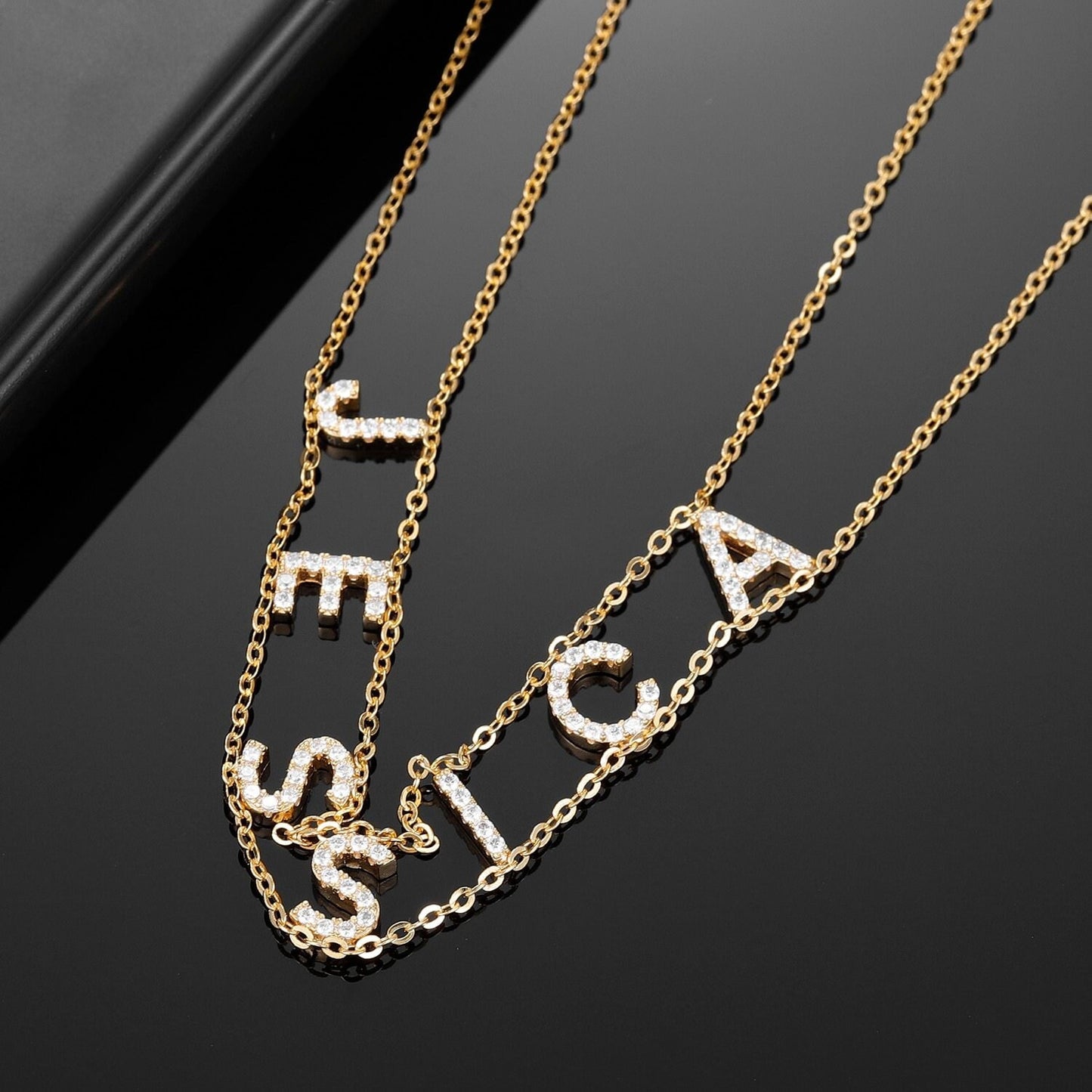 Custom Name Choker Necklace For Women Initial Name Personalized Double Letter Gothic Names Necklace Jewelry Gift Customized Necklace