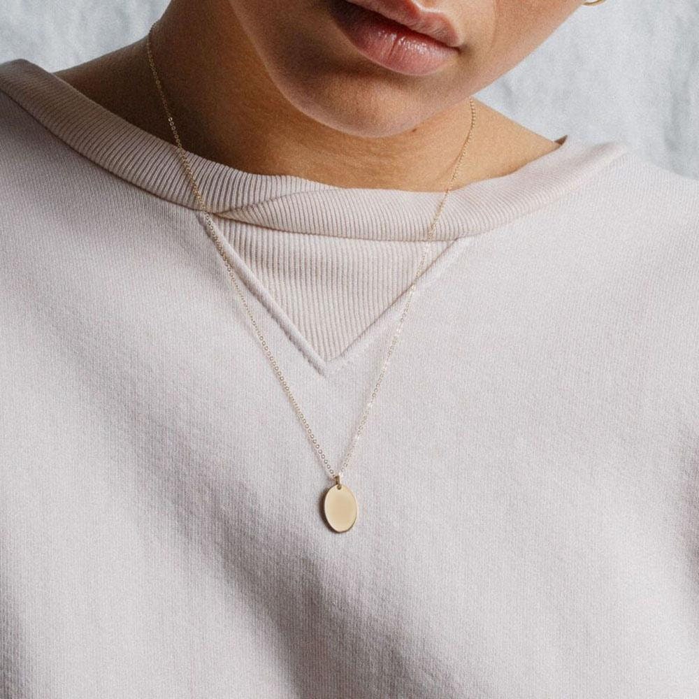Initial Custom, Nameplate Charm, Necklace for Women, Collier Personalized, Oval Pendant, Women Necklace, Minimalist Jewelry, Gold Necklace,