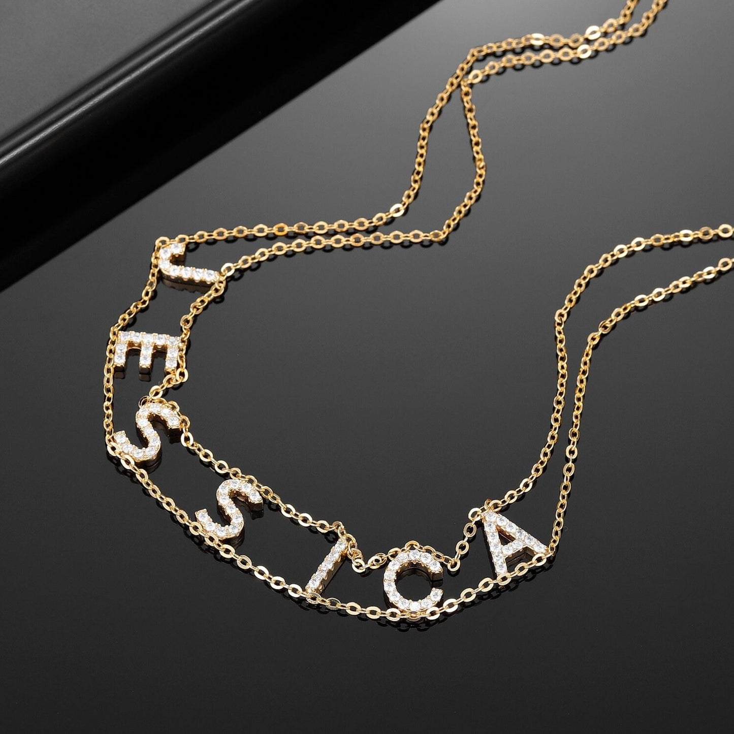 Custom Name Choker Necklace For Women Initial Name Personalized Double Letter Gothic Names Necklace Jewelry Gift Customized Necklace