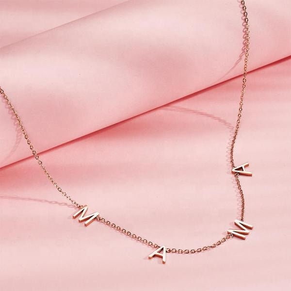 A To Z Initial Letter Personalized Necklaces Stainless Steel Initial Name Necklace For Men Women Personalized Gift Mother's Day Gift Unisex