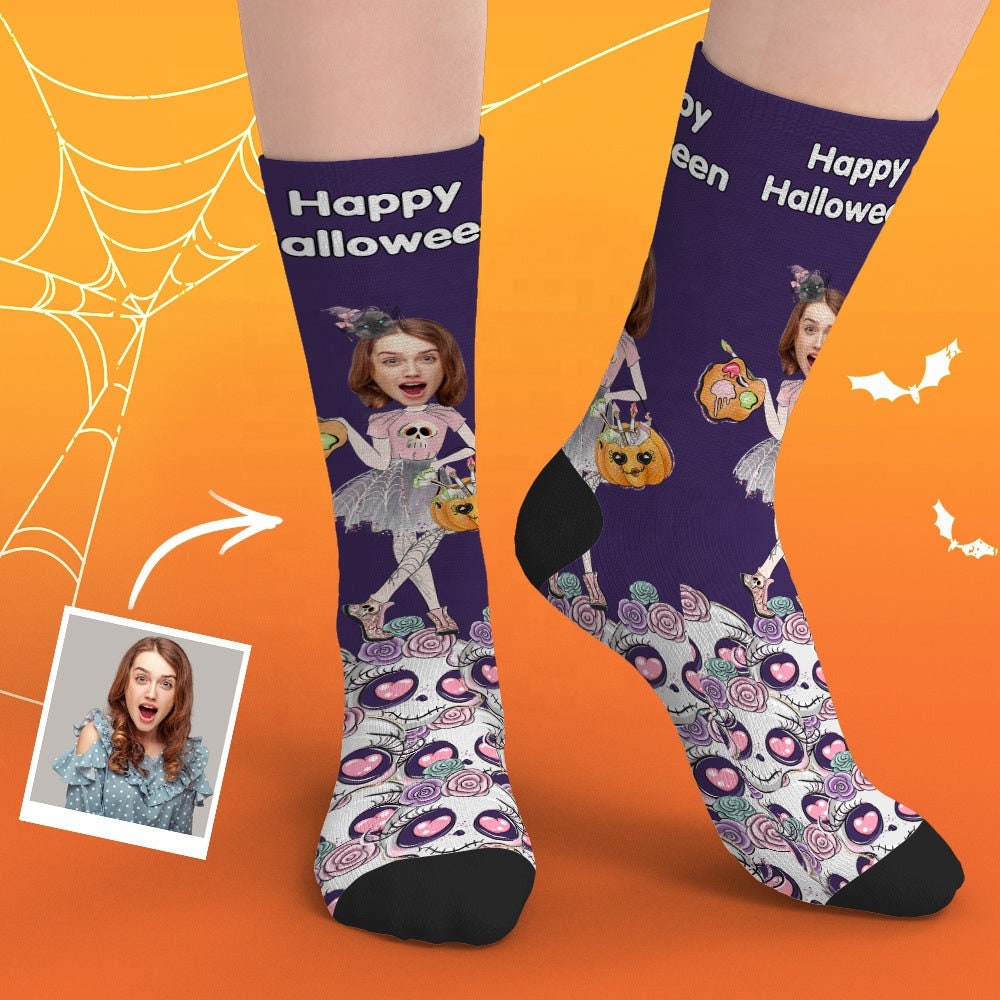 Custom Socks Funny Kids Men Women Halloween Socks For Family Gifts Personalized Sock Custom Printed Socks Valentine Gift Funny faces on