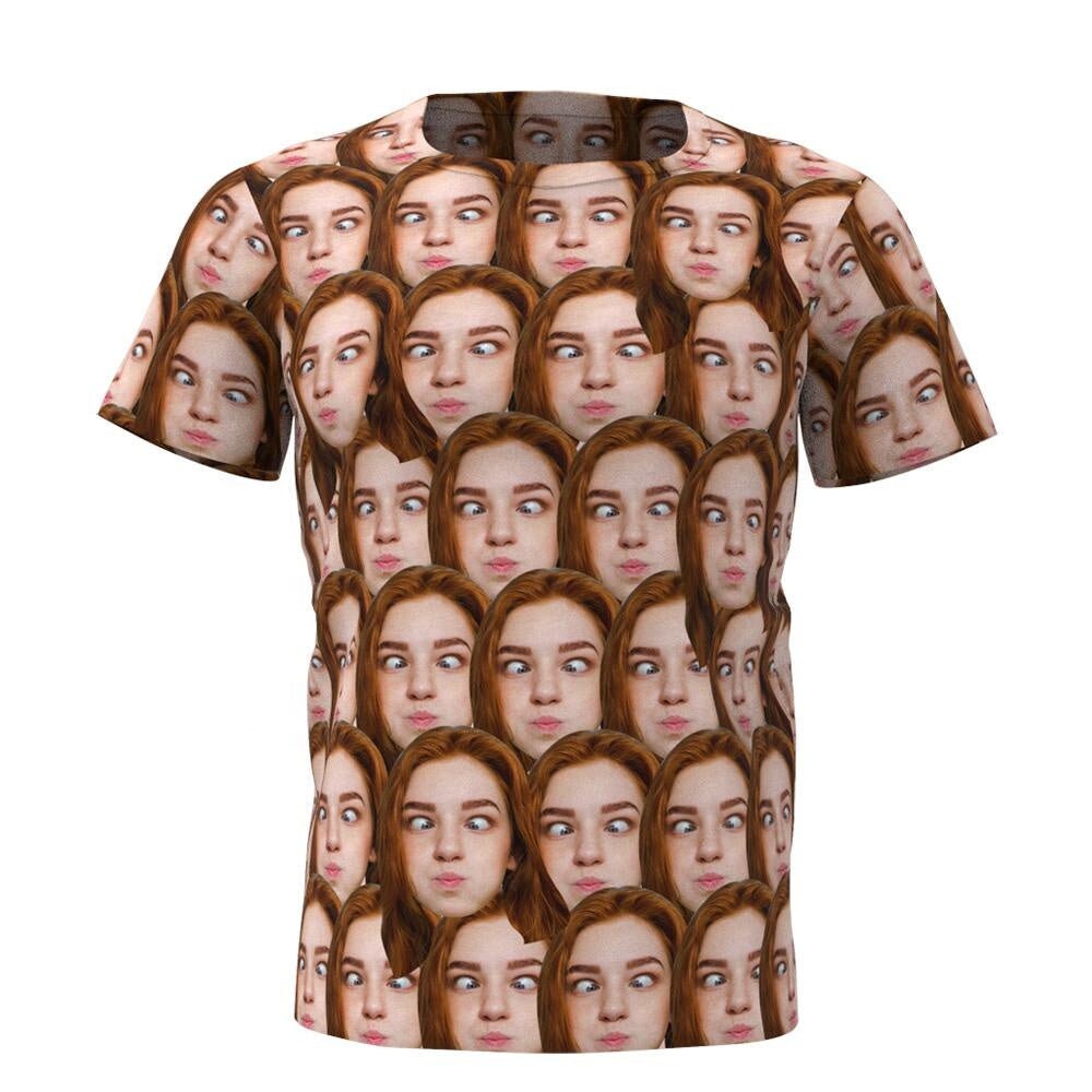 Custom photo Face T-Shirt Custom Sublimation Graphic Personalized Face Men's T-shirt Collage Face Shirt Birthday Gift Custom Gift