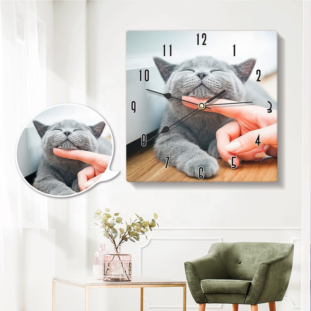 Custom Photo Square Shape Wall Clocks Personalized Photo Clock Luxury Custom Photo Wall Clock Home Decoration Personalized Gift wall decor
