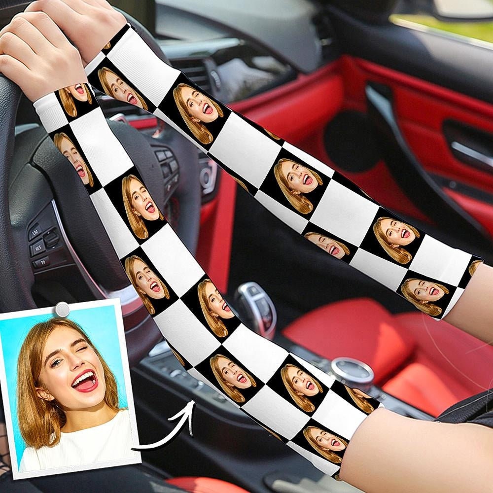 Personalized Photo Anti Sun Sleeve Hand Cover Cycling Arm Sleeves Custom Logo Printed Uv Protection Arm Sleeve Fashion UV Sun Protection