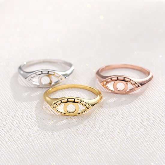 Eye Ring Statement Ring Gold Ring Evil Eye Ring Female Rings Simple Hollow Metal Hollow Eye Ring Jewelry Gift for Her Anniversary Wedding