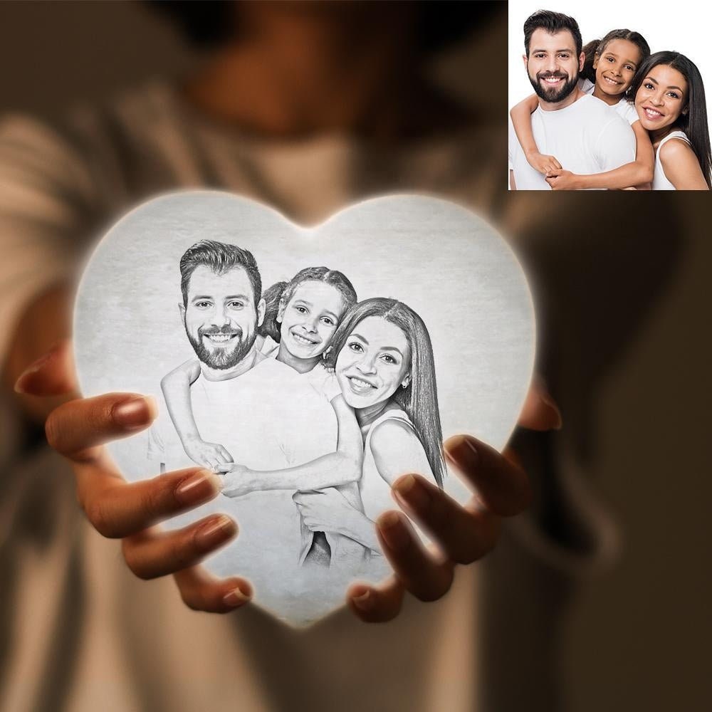 Mother's Day Souvenir Customized Heart Shape Remote Control Rgb 16 Color 15cm Photo Moon Lamp Personalized 3D Printed Moon Lamp Gift For Her