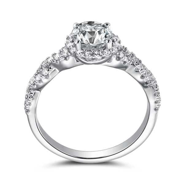 925 Sterling Silver Rings Diamante Twining Love Diamond Engagement Wedding Ring For Women Wedding Anniversary Ring Gift for Her