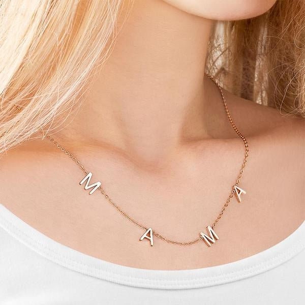 A To Z Initial Letter Personalized Necklaces Stainless Steel Initial Name Necklace For Men Women Personalized Gift Mother's Day Gift Unisex