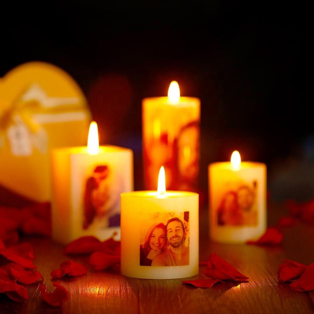 Personalized Photo Pillar Candles Custom Logo Candles Luxury Gift Photo Candle Customized Gift Home Decor Wedding Gift Anniversary Gift