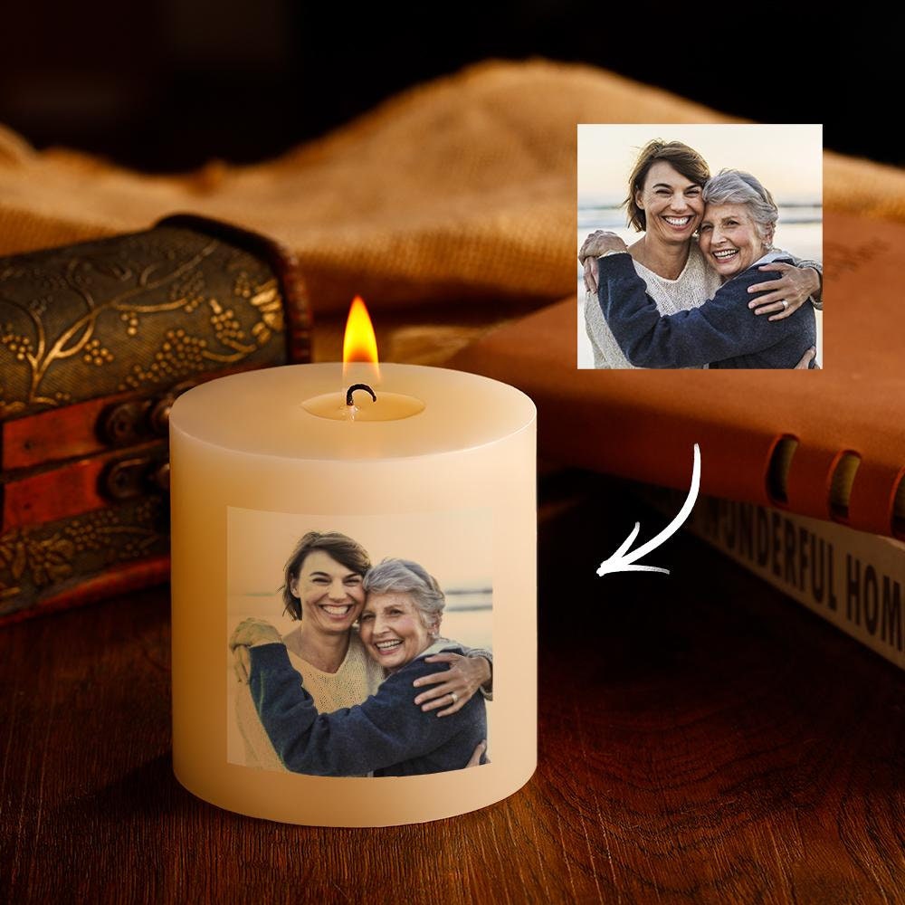 Personalized Photo Pillar Candles Custom Logo Candles Luxury Gift Photo Candle Customized Gift Home Decor Wedding Gift Anniversary Gift