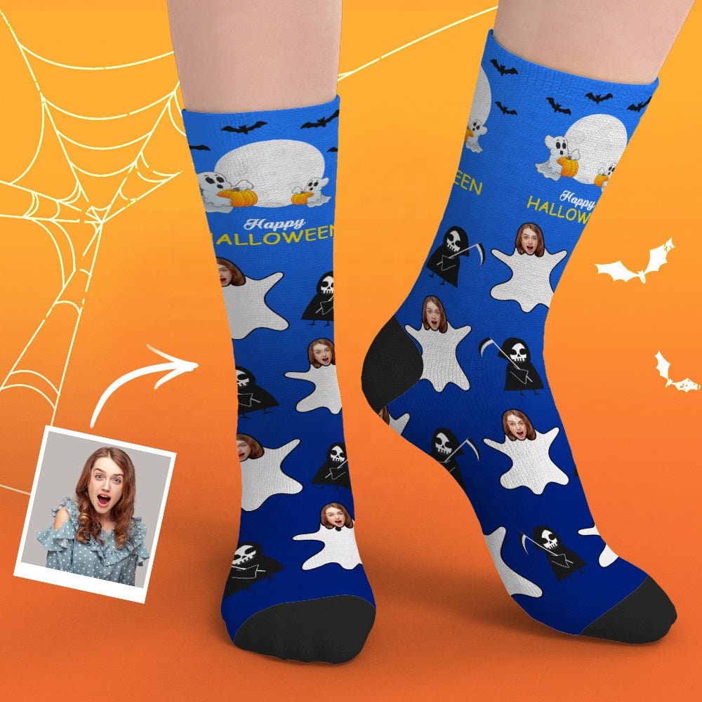Custom Socks Funny Kids Men Women Halloween Socks For Family Gifts Personalized Sock Custom Printed Socks Valentine Gift Funny faces on