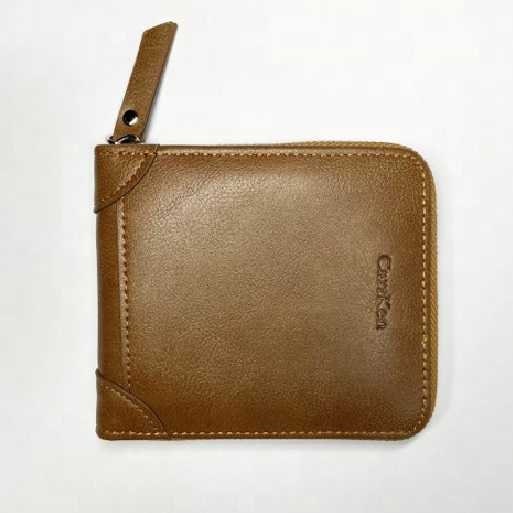 Custom Inscription Photo Engraved Blank Wallet With Zipper Short Style Brown Leather Wallet Anniversary Boyfriend Unique Gifts for dad