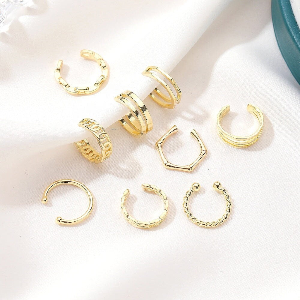 Simple Ear Bone Clip Earrings Designer Cuff Earrings Threaded Circle Ear Ring Clip Cuffs For Women Dainty Jewelry Gift for Her