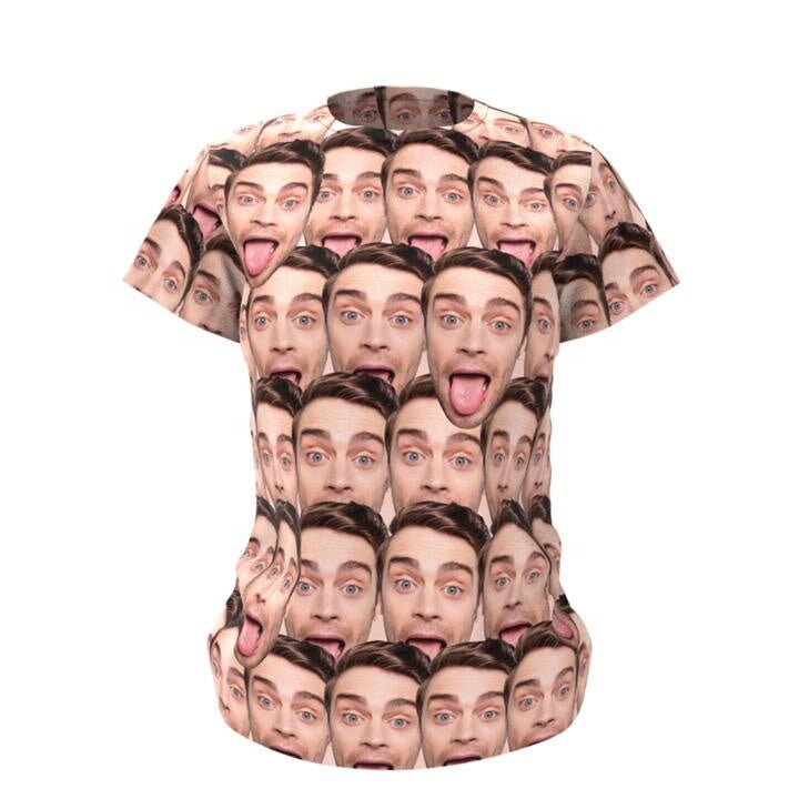 Custom photo Face T-Shirt Custom Sublimation Graphic Personalized Face Men's T-shirt Collage Face Shirt Birthday Gift Custom Gift