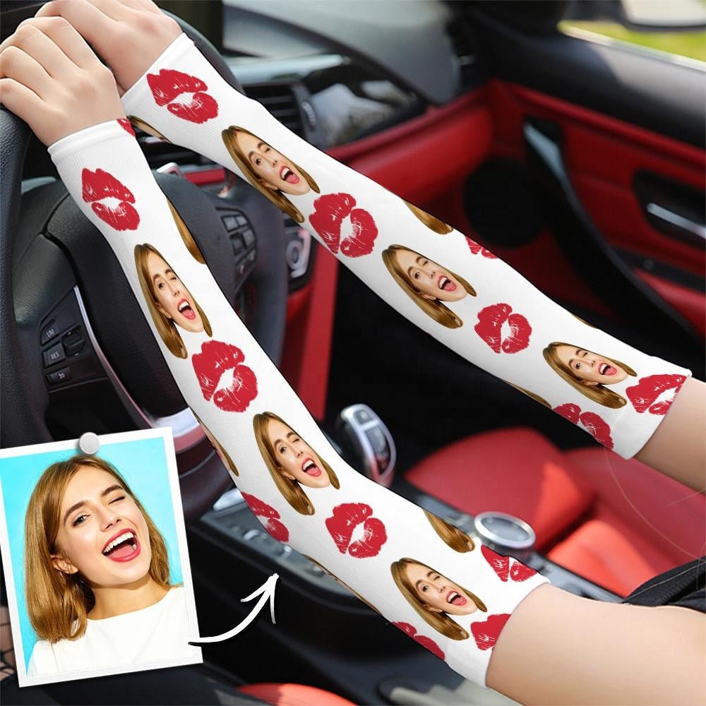 Personalized Photo Anti Sun Sleeve Hand Cover Cycling Arm Sleeves Custom Logo Printed Uv Protection Arm Sleeve Fashion UV Sun Protection