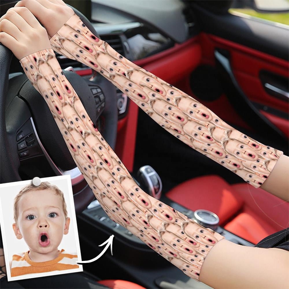 Personalized Photo Anti Sun Sleeve Hand Cover Cycling Arm Sleeves Custom Logo Printed Uv Protection Arm Sleeve Fashion UV Sun Protection
