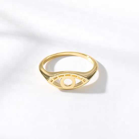 Eye Ring Statement Ring Gold Ring Evil Eye Ring Female Rings Simple Hollow Metal Hollow Eye Ring Jewelry Gift for Her Anniversary Wedding