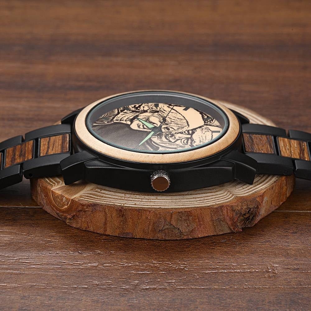 Personalized Logo Engraved Wood Watches Custom Premium Watch Customize Logo Engraved Wood Watches Custom Logo Wooden Watch Anniversary Gift