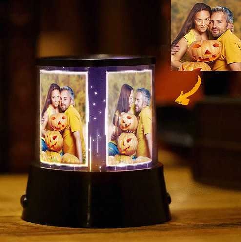 Customized Five Photo Led Night Lights Flashing Custom Logo Rechargeable Night Light Engagement Gift Couple Personalized Led Lights Bedroom