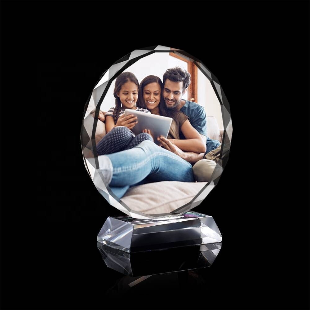 Photo Transparent Frame Picture Frame Custom Picture Round Shaped Frame Crystal Round Shaped Picture Custom Photo Frame Personalized