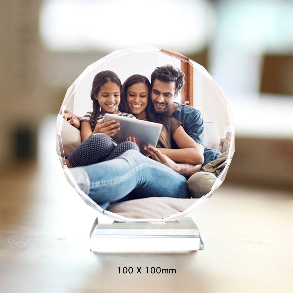 Photo Transparent Frame Picture Frame Custom Picture Round Shaped Frame Crystal Round Shaped Picture Custom Photo Frame Personalized