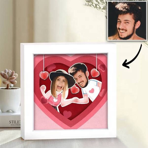 Personalized Picture Frame Stereoscopic Funny Style Custom Logo Picture Square Shaped Table Frame Custom Photo Frame Set For Couple's Gift