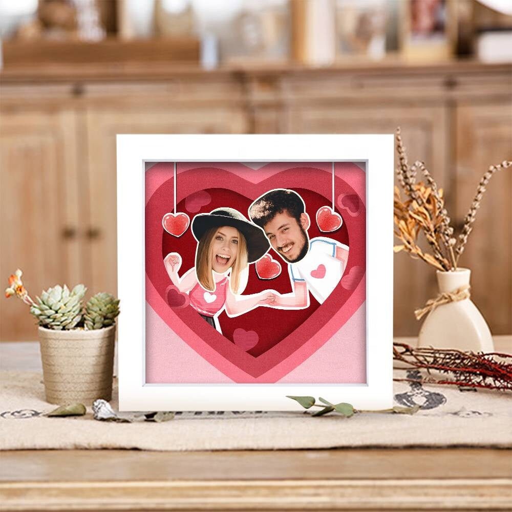 Personalized Picture Frame Stereoscopic Funny Style Custom Logo Picture Square Shaped Table Frame Custom Photo Frame Set For Couple's Gift