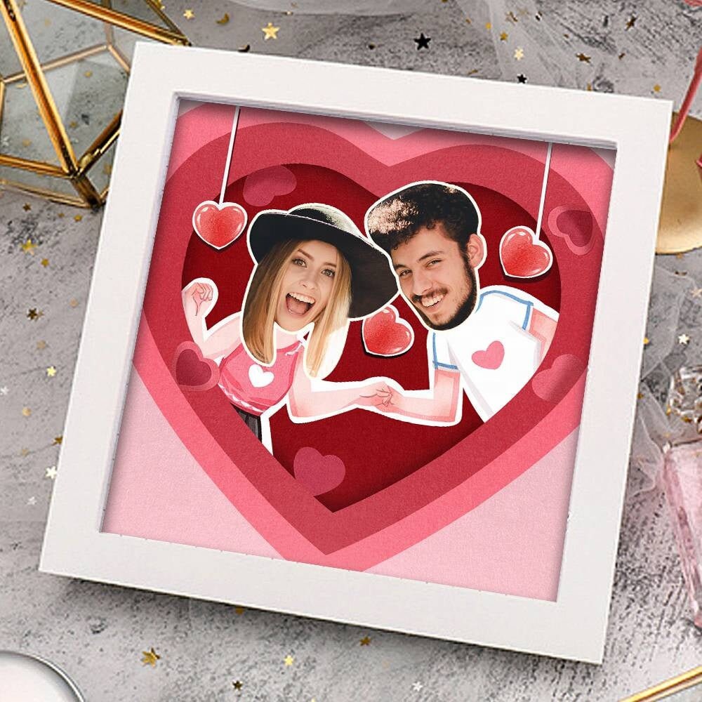 Personalized Picture Frame Stereoscopic Funny Style Custom Logo Picture Square Shaped Table Frame Custom Photo Frame Set For Couple's Gift