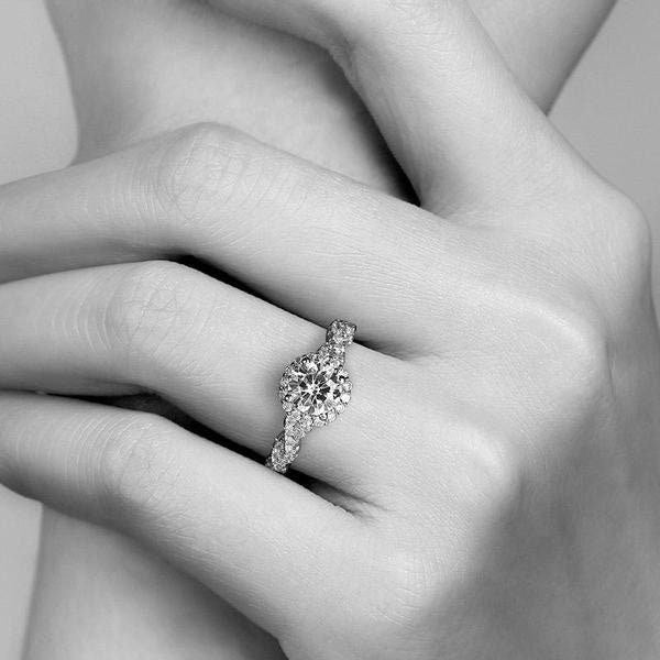 925 Sterling Silver Rings Diamante Twining Love Diamond Engagement Wedding Ring For Women Wedding Anniversary Ring Gift for Her