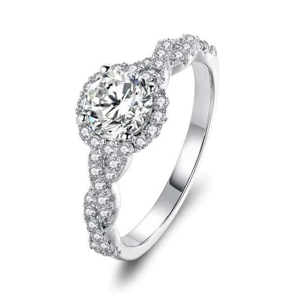 925 Sterling Silver Rings Diamante Twining Love Diamond Engagement Wedding Ring For Women Wedding Anniversary Ring Gift for Her