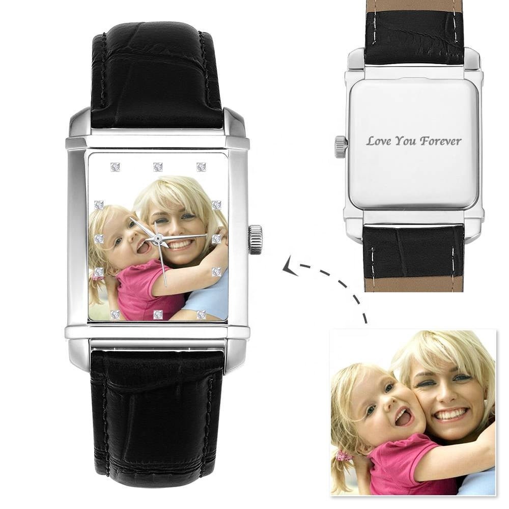 Personalized Photo Watches Custom Watch Manufacturer Unique Luxury Watch Cow Leather Wrist Custom Your Logo Design Watch Happy Couple Watch