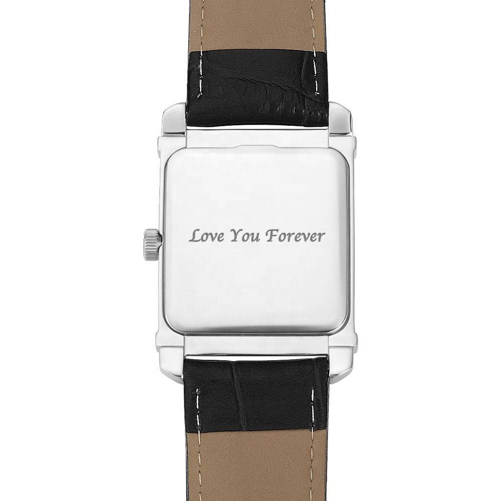 Personalized Photo Watches Custom Watch Manufacturer Unique Luxury Watch Cow Leather Wrist Custom Your Logo Design Watch Happy Couple Watch